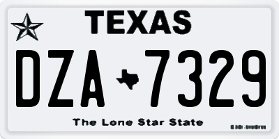 TX license plate DZA7329