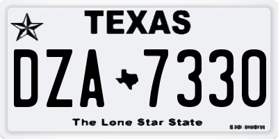 TX license plate DZA7330