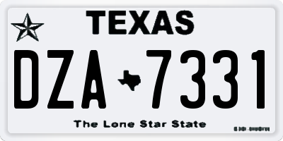 TX license plate DZA7331