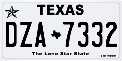 TX license plate DZA7332
