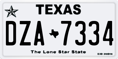 TX license plate DZA7334