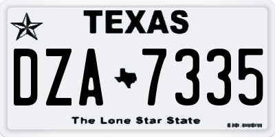 TX license plate DZA7335