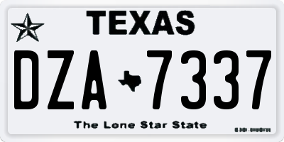TX license plate DZA7337