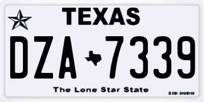 TX license plate DZA7339