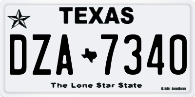 TX license plate DZA7340
