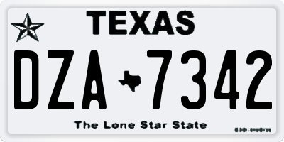 TX license plate DZA7342