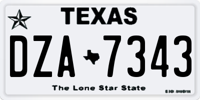 TX license plate DZA7343