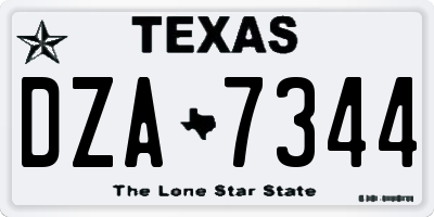 TX license plate DZA7344