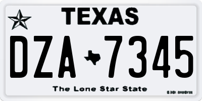 TX license plate DZA7345