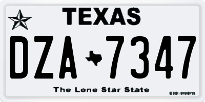 TX license plate DZA7347