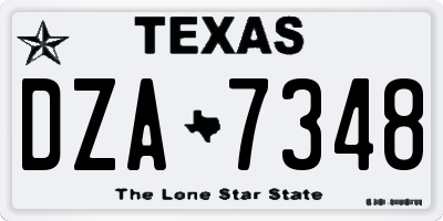 TX license plate DZA7348