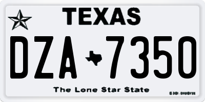 TX license plate DZA7350