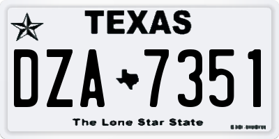 TX license plate DZA7351
