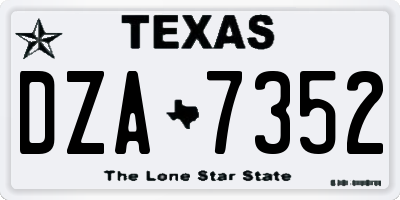 TX license plate DZA7352