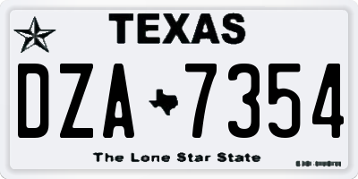 TX license plate DZA7354