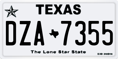 TX license plate DZA7355