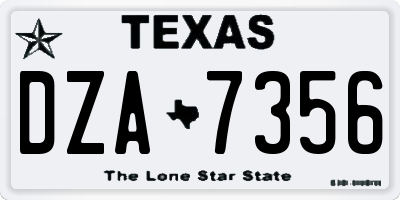 TX license plate DZA7356