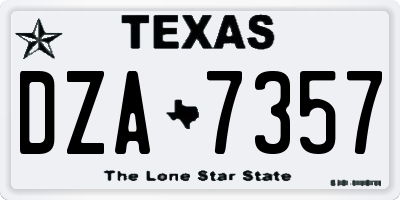 TX license plate DZA7357
