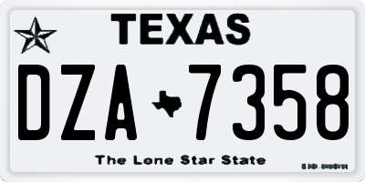 TX license plate DZA7358