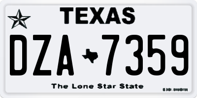 TX license plate DZA7359