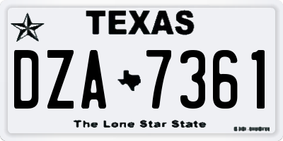 TX license plate DZA7361