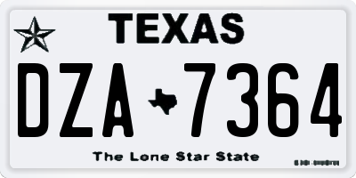 TX license plate DZA7364