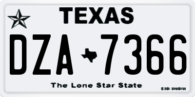 TX license plate DZA7366