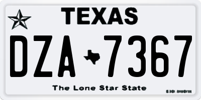 TX license plate DZA7367