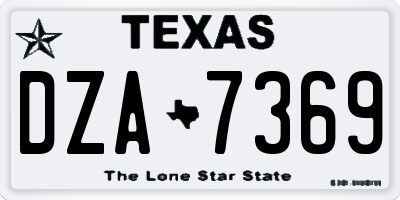 TX license plate DZA7369