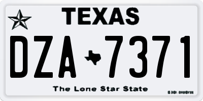 TX license plate DZA7371