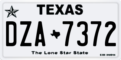 TX license plate DZA7372