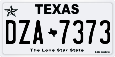 TX license plate DZA7373