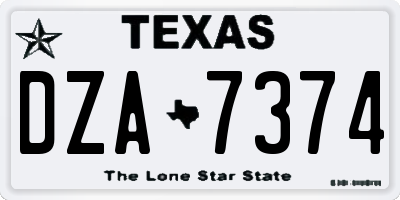TX license plate DZA7374