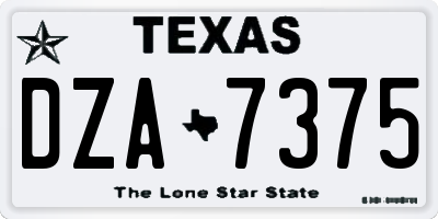 TX license plate DZA7375