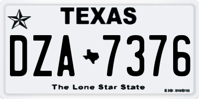 TX license plate DZA7376