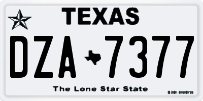 TX license plate DZA7377