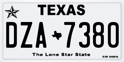 TX license plate DZA7380