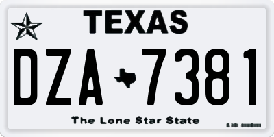 TX license plate DZA7381