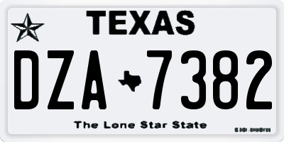 TX license plate DZA7382
