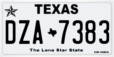 TX license plate DZA7383