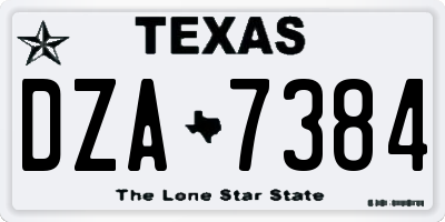 TX license plate DZA7384