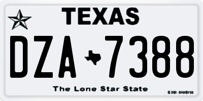 TX license plate DZA7388