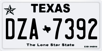 TX license plate DZA7392