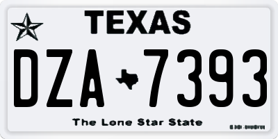 TX license plate DZA7393