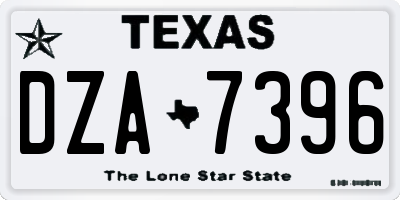 TX license plate DZA7396