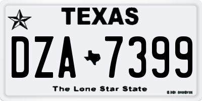 TX license plate DZA7399