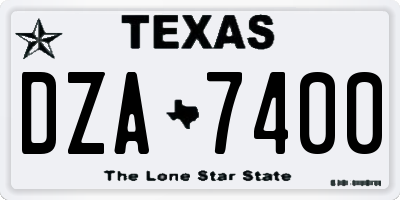 TX license plate DZA7400