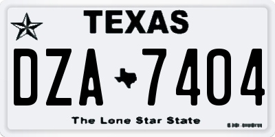 TX license plate DZA7404