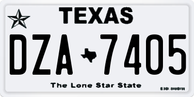 TX license plate DZA7405