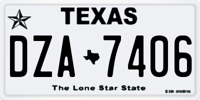 TX license plate DZA7406